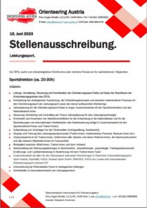 Stellenausschreibung Leistungssport